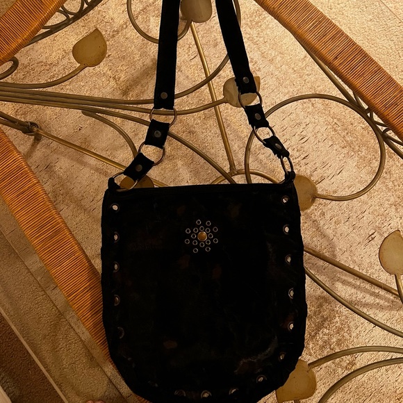 Aridza Bross vintage black calf hair/pony hair and suede shoulder bag! LNWOT ❤️ - Picture 2 of 3